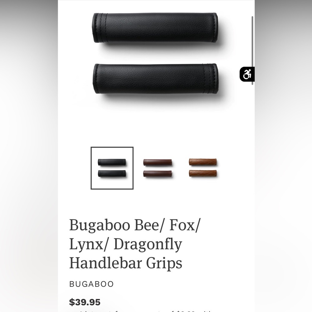 Bugaboo fox lynx bee dragonfly handle bar grips - black